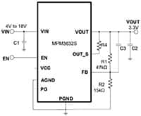 Image of MPS' MPM3632S High-Frequency 18 V/3 A DC/DC Regulator with Integrated Inductor